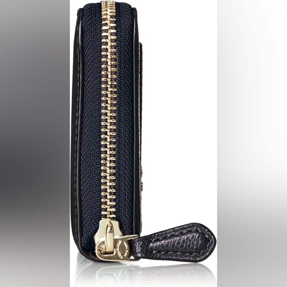 Coach MIDNIGHT LEATHER Textured Accordion zip Wallet - Picture 4 of 6
